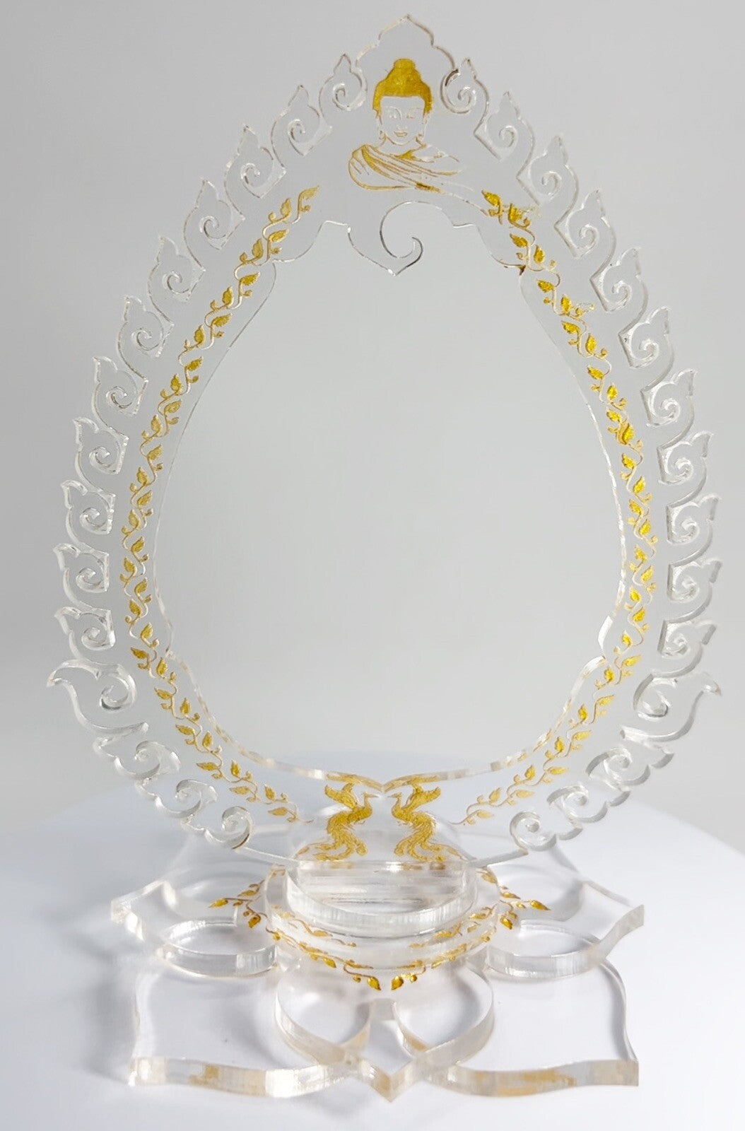 Clear & Gold Thai Buddha Themed Hanging Charm / Amulet / Medal Display Stand