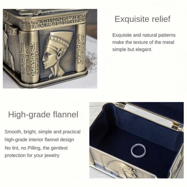Egyptian Themed Coin Storage Box Chest Tomb Luxury Heavy Metal Tin Design