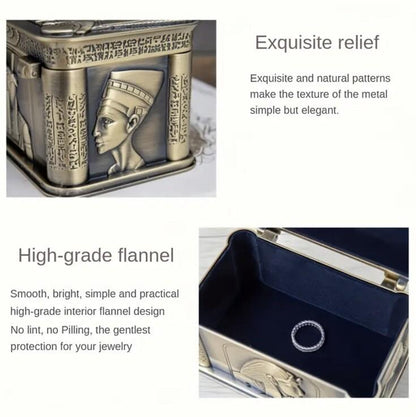 Egyptian Themed Coin Storage Box Chest Tomb Luxury Heavy Metal Tin Design