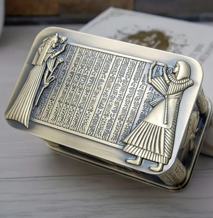 Egyptian Themed Coin Storage Box Chest Tomb Luxury Heavy Metal Tin Design