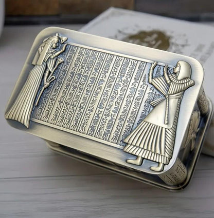 Egyptian Themed Coin Storage Box Chest Tomb Luxury Heavy Metal Tin Design
