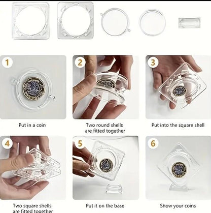 1 x Transparent Coin Revolving Display Stand For 1oz Silver or Gold Coins