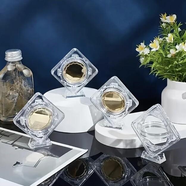 1 x Transparent Coin Revolving Display Stand For 1oz Silver or Gold Coins