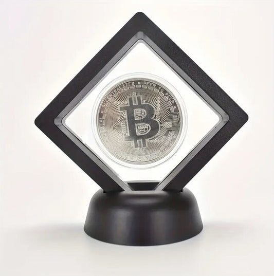 1 x Black Transparent Coin Display Stand - For 1oz Silver or Gold Coins