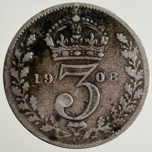 1908 Edward VII Threepence Silver Coin | Fine Collectable Grade