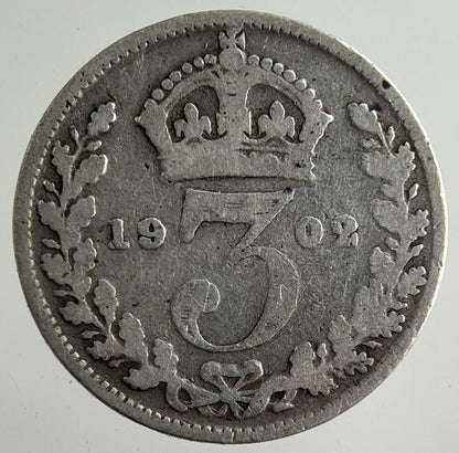 1902 Edward VII Threepence Silver Coin | Collectable Grade