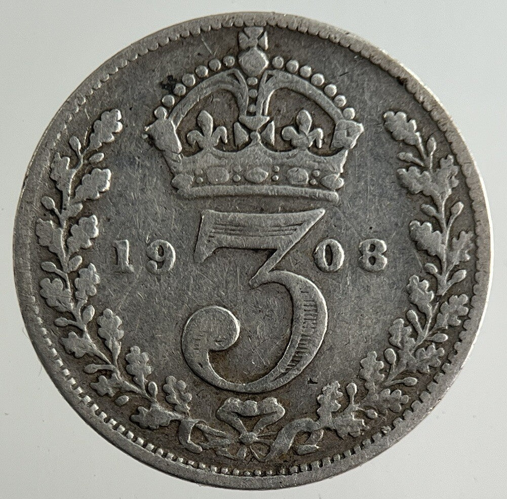 1908 Edward VII Threepence Silver Coin | Fine Collectable Grade