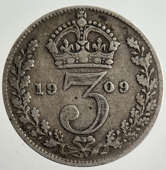 1909 Edward VII Threepence Silver Coin | Fine Collectable Grade