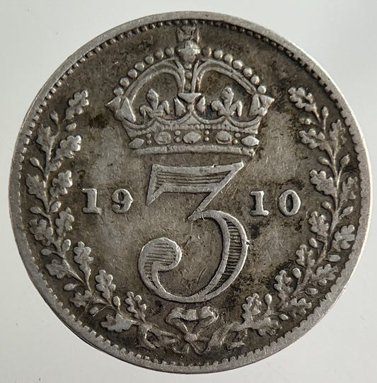 1910 Edward VII Threepence Silver Coin | Fine Collectable Grade