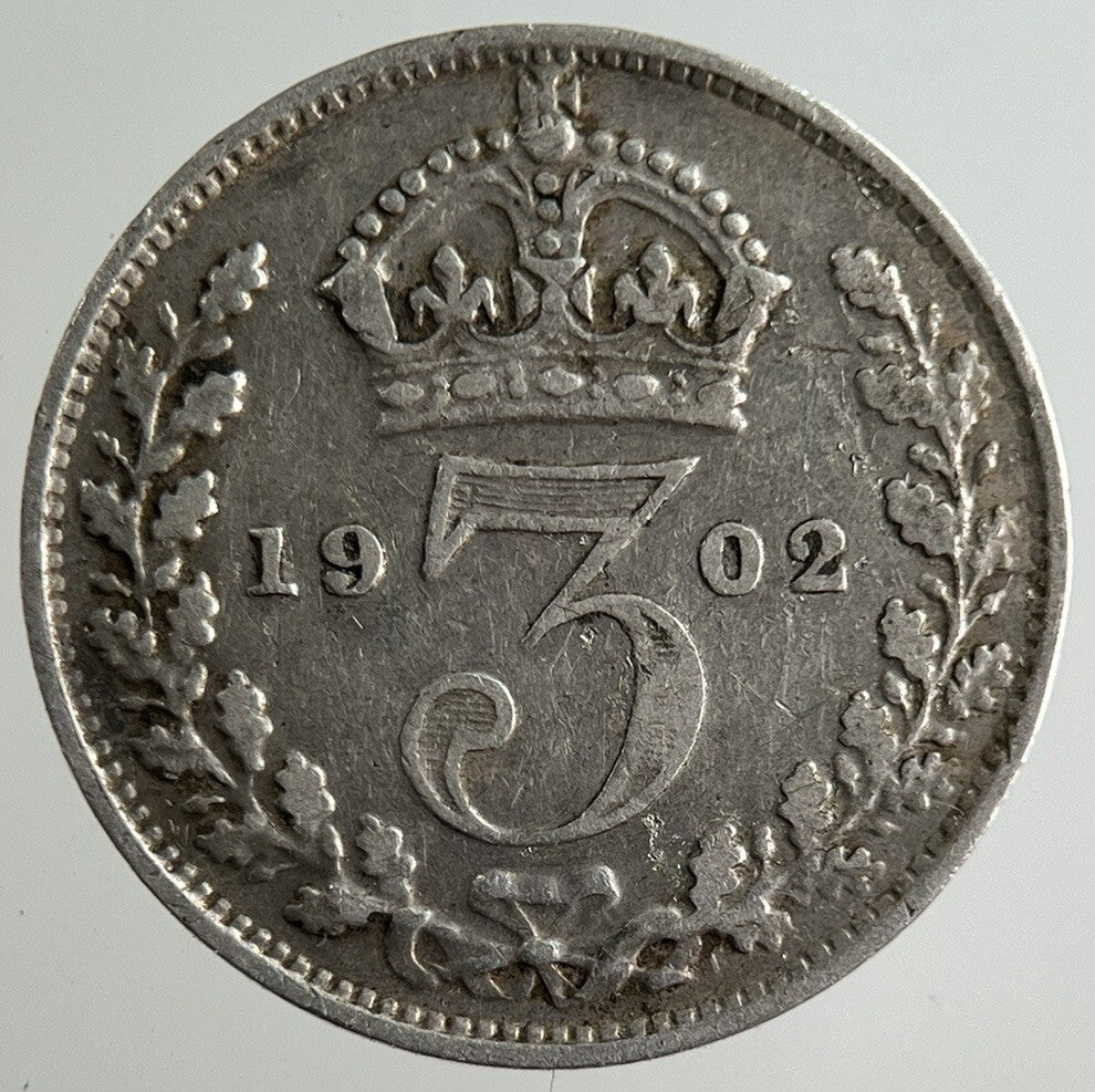 1902 Edward VII Threepence Silver Coin | Fine Collectable Grade