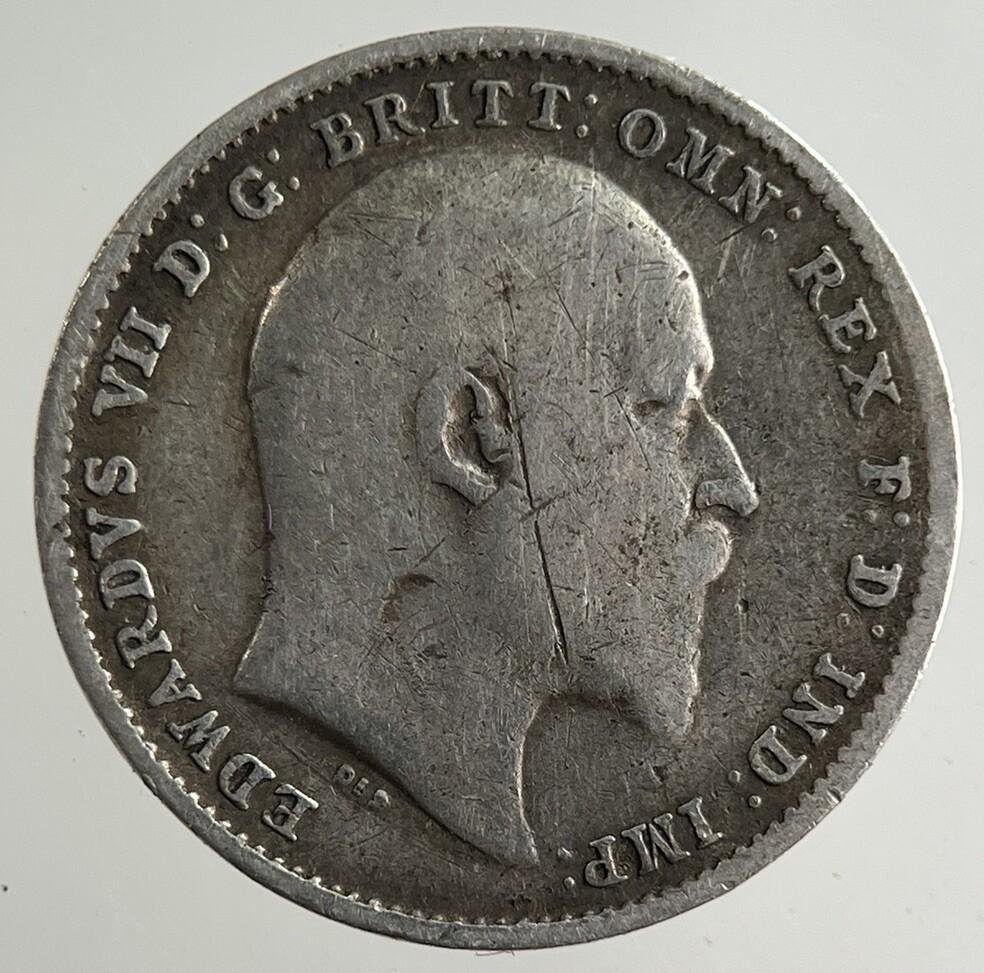 1907 Edward VII Threepence Silver Coin | Fine Collectable Grade