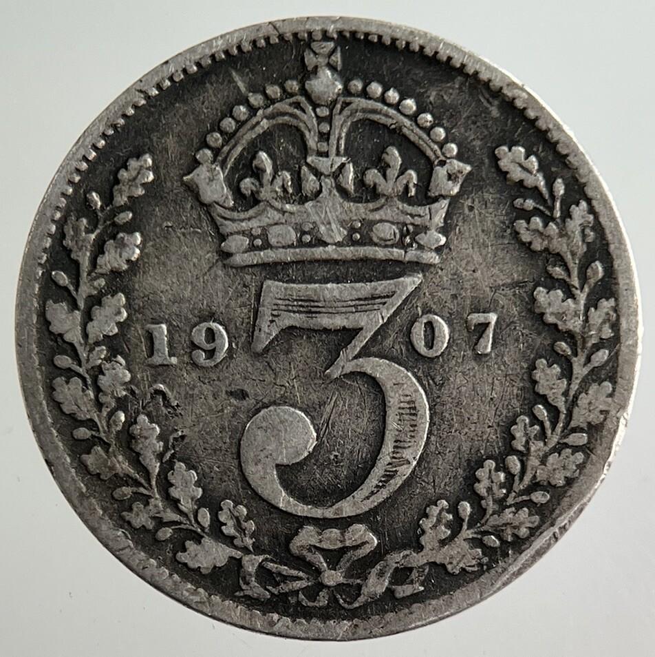 1907 Edward VII Threepence Silver Coin | Fine Collectable Grade