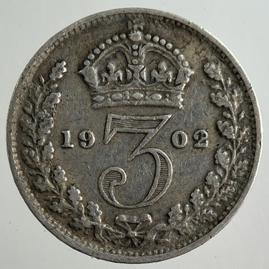 1902 Edward VII Threepence Silver Coin | Fine Collectable Grade
