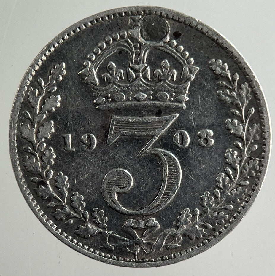 1908 Edward VII Threepence Silver Coin | Fine Collectable Grade