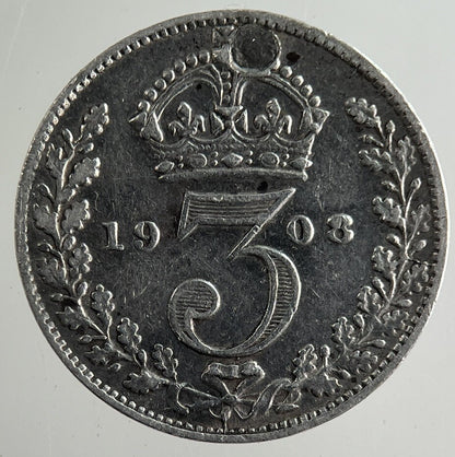 1908 Edward VII Threepence Silver Coin | Fine Collectable Grade
