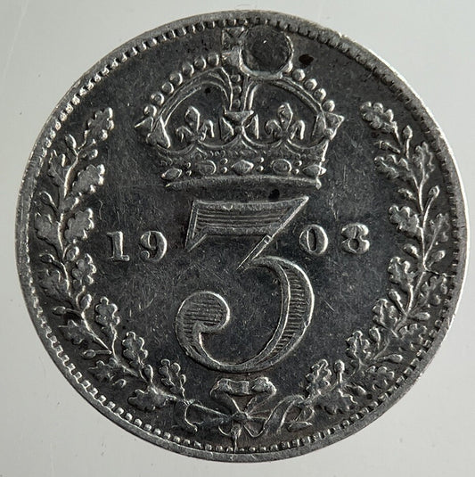 1908 Edward VII Threepence Silver Coin | Fine Collectable Grade