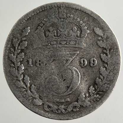 1899 Victoria Threepence Silver Coin | Fair Grade