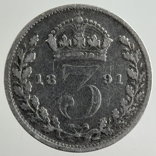 1891 Victoria Threepence Silver Coin | Fair Grade