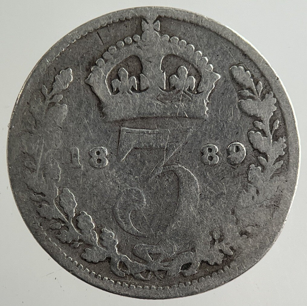1889 Victoria Threepence Silver Coin | Fair Grade
