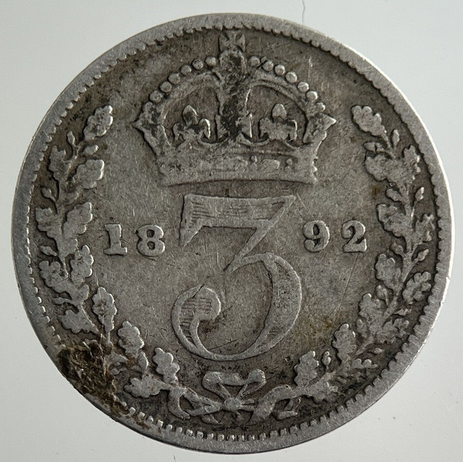 1892 Victoria Threepence Silver Coin | Fair Grade