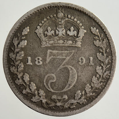 1891 Victoria Threepence Silver Coin | Collectable Grade