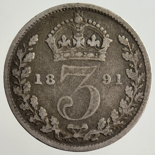 1891 Victoria Threepence Silver Coin | Collectable Grade