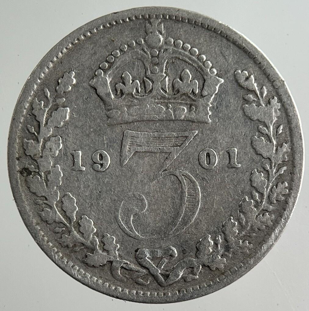 1901 Victoria Threepence Silver Coin | Collectable Grade