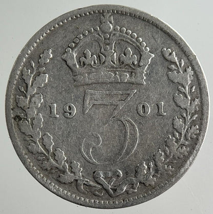 1901 Victoria Threepence Silver Coin | Collectable Grade
