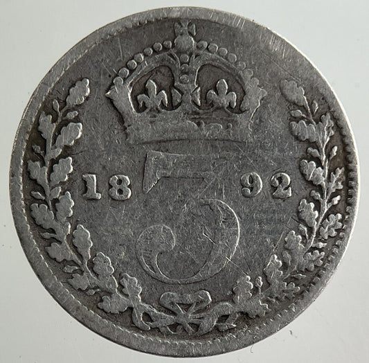 1892 Victoria Threepence Silver Coin | Collectable Grade