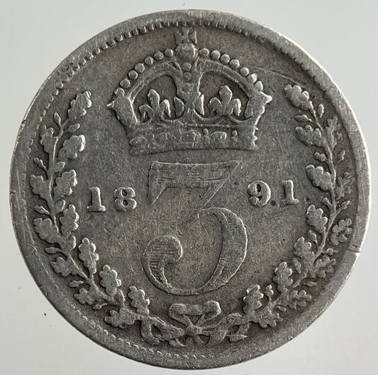 1891 Victoria Threepence Silver Coin | Collectable Grade