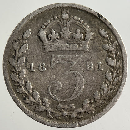 1891 Victoria Threepence Silver Coin | Collectable Grade