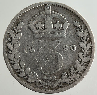 1890 Victoria Threepence Silver Coin | Collectable Grade