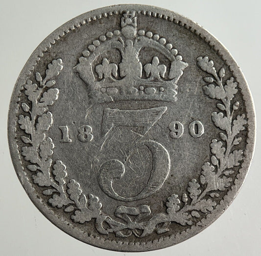 1890 Victoria Threepence Silver Coin | Collectable Grade