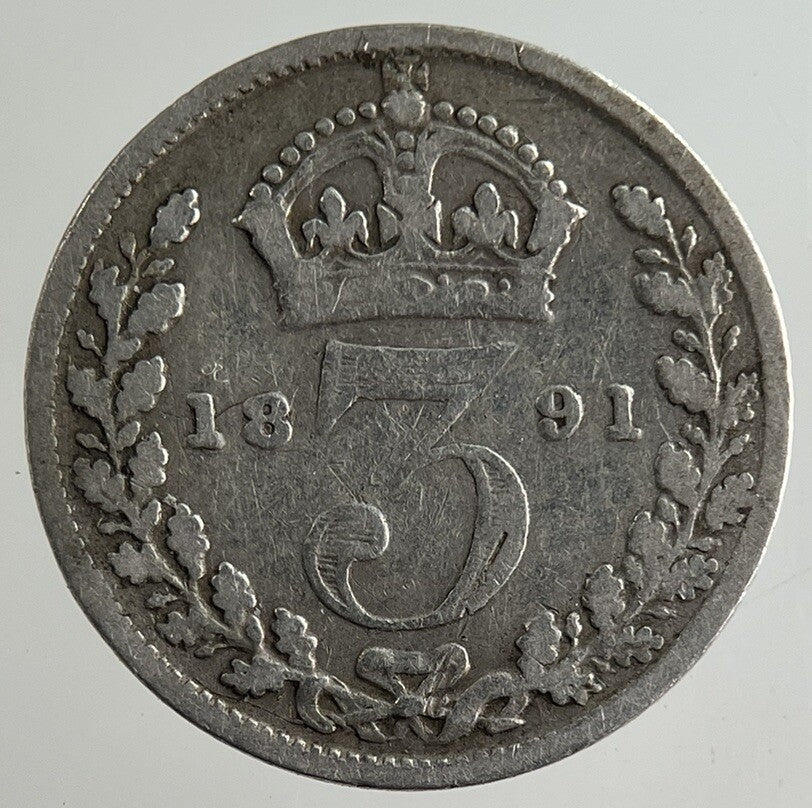 1891 Victoria Threepence Silver Coin | Collectable Grade