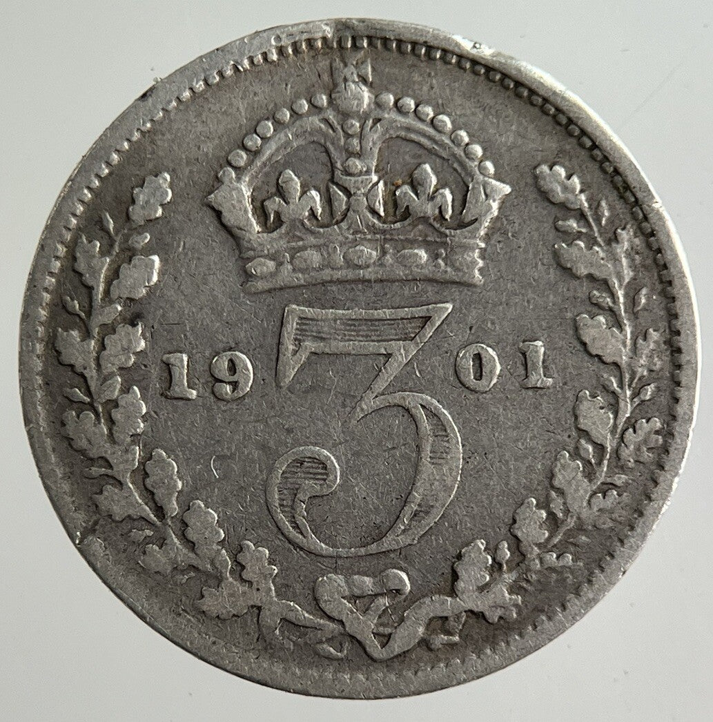 1901 Victoria Threepence Silver Coin | Fine Collectable Grade