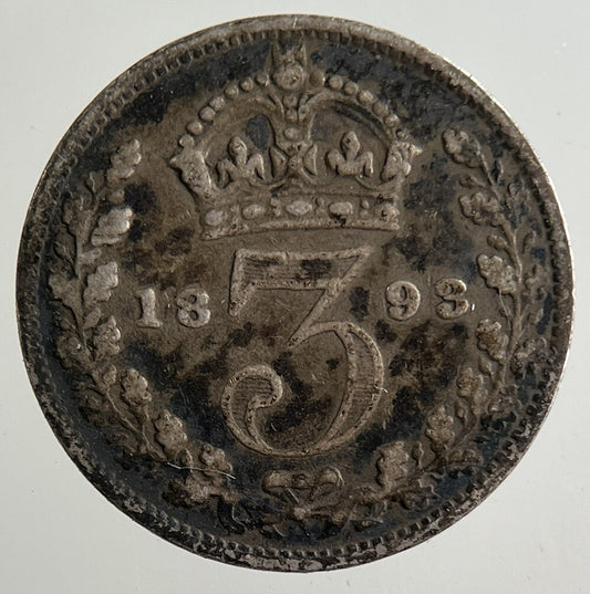 1893 Victoria Threepence Silver Coin | Fine Collectable Grade