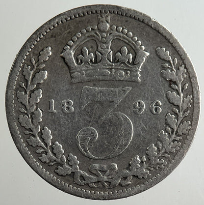 1896 Victoria Threepence Silver Coin | Fine Collectable Grade