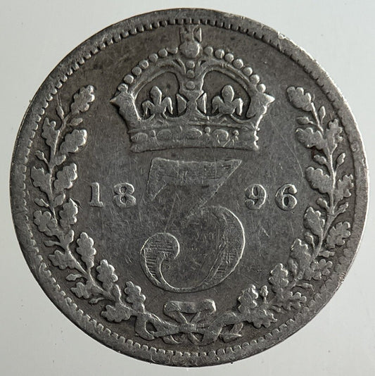 1896 Victoria Threepence Silver Coin | Fine Collectable Grade
