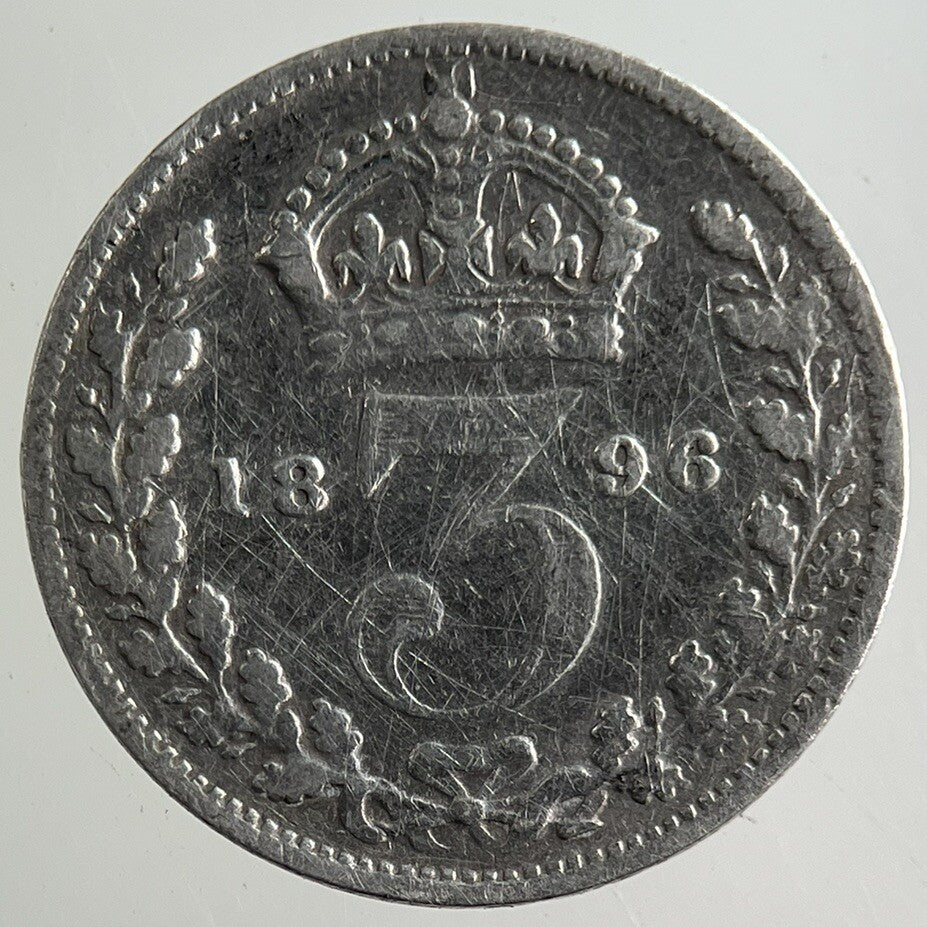 1896 Victoria Threepence Silver Coin | Fine Collectable Grade
