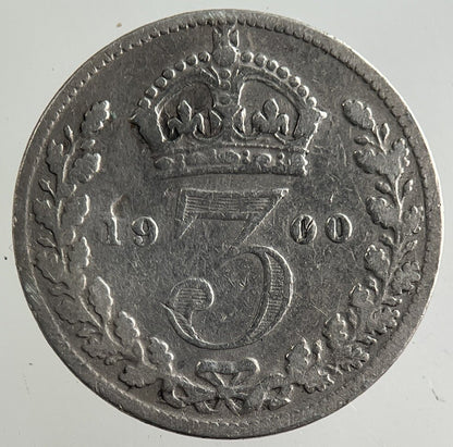 1900 Victoria Threepence Silver Coin | Fine Collectable Grade