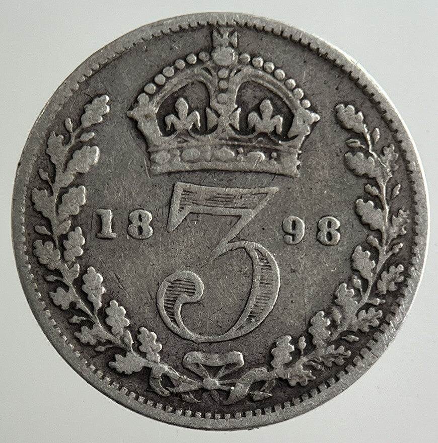 1898 Victoria Threepence Silver Coin | Fine Collectable Grade