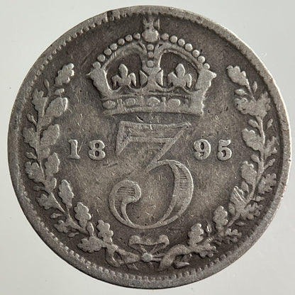 1895 Victoria Threepence Silver Coin | Fine Collectable Grade