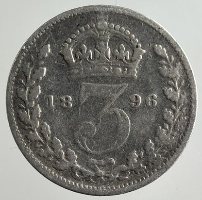 1896 Victoria Threepence Silver Coin | Fine Collectable Grade