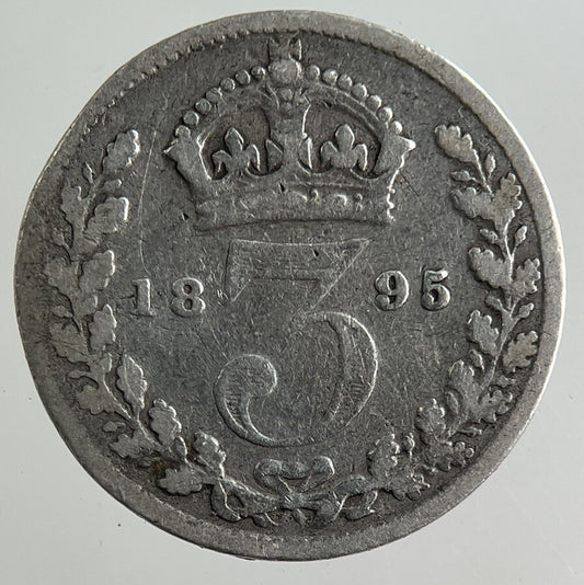 1895 Victoria Threepence Silver Coin | Fine Collectable Grade
