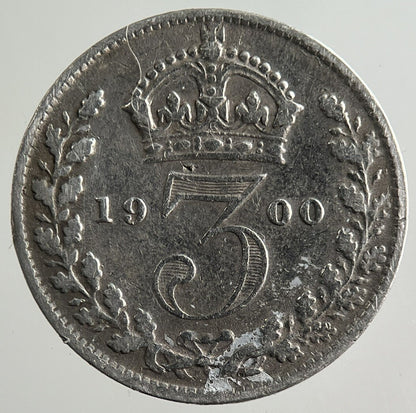 1900 Victoria Threepence Silver Coin | Fine Collectable Grade