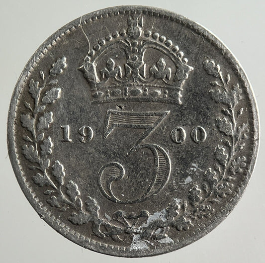 1900 Victoria Threepence Silver Coin | Fine Collectable Grade
