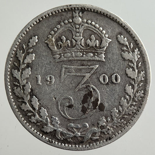 1900 Victoria Threepence Silver Coin | Fine Collectable Grade