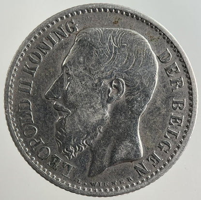 1886 Belgium 1 Franc Silver Coin | Fine Collectable Grade