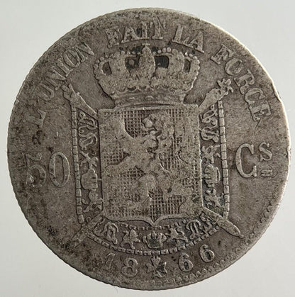 1866 Belgium 50 Centimes Silver Coin | Collectable Grade