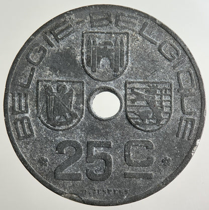 1944 Belgium 25 Centimes Coin | Fine Collectable Grade